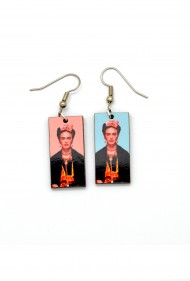 Frida Kahlo Earrings * Pink/Blue